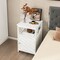 Bathroom Floor Cabinet Side Storage Organizer with Open Shelf and Single Door